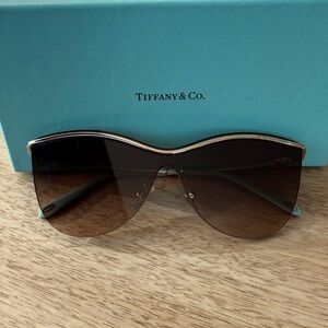 Tiffany & Co. Gold and Brown Sunglasses